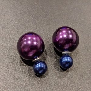 Faux Double Pearl Earrings